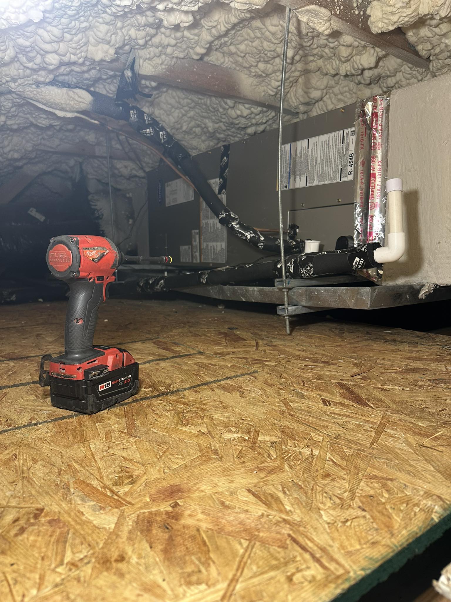 HVAC attic installation