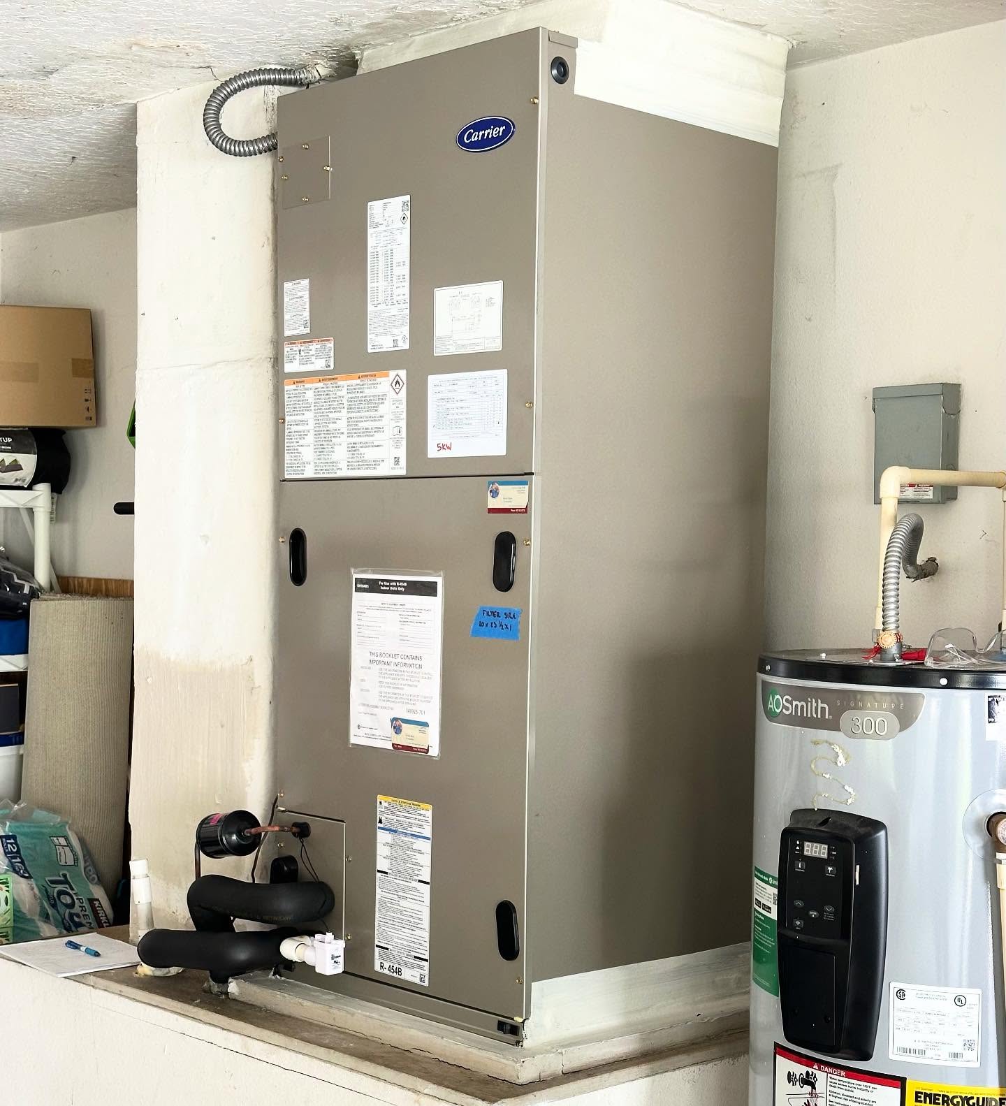 Carrier air handler installation